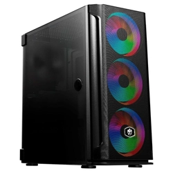 Gabinete Gamer Evolut Mesh Pro Mid Tower RGB com FAN Lateral em Vidro - EG812