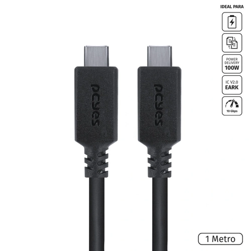 Cabo Pcyes Usb-C Tipo-C Para Usb-C Tipo-C Com Power Delivery 100W 1 Metro - P31UCCP-1