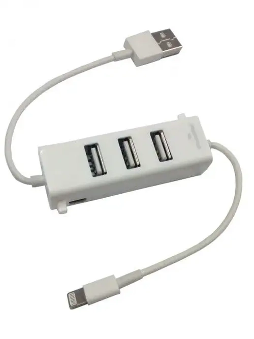 MINI HUB C/ 3 USB + CABO PARA IPHONE/IPAD X-CELL