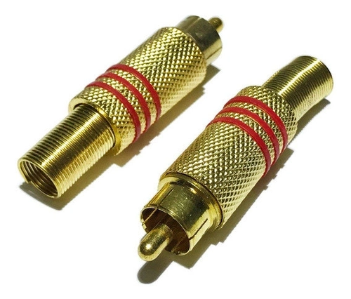 Plug Rca Evus C-071 Macho Gold Com Mola