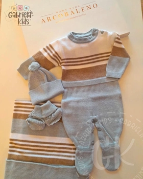 Saída Maternidade Dolce 4 peças Azul Bebê Masculino