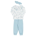 Conjunto Blusa Canelada e Legging Bebê Azul Randa Mundu - Feminino