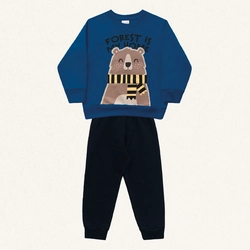 Conjunto Moletom Blusa e Calça Peluciado Ursinho Fakini - Masculino