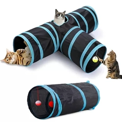 Brinquedo Túnel de Gato em T Dobrável - Azul