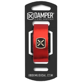 Damper IBOX Em Couro Legitimo e Tag Em Metal Vermelho Metalico Dmmd04