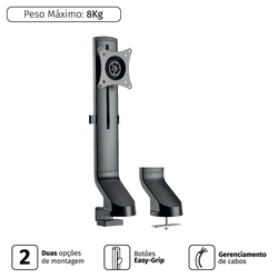 Suporte Fixo para Monitor C/ Regulagem de Altura - 17 a 32 - Plmsm01f