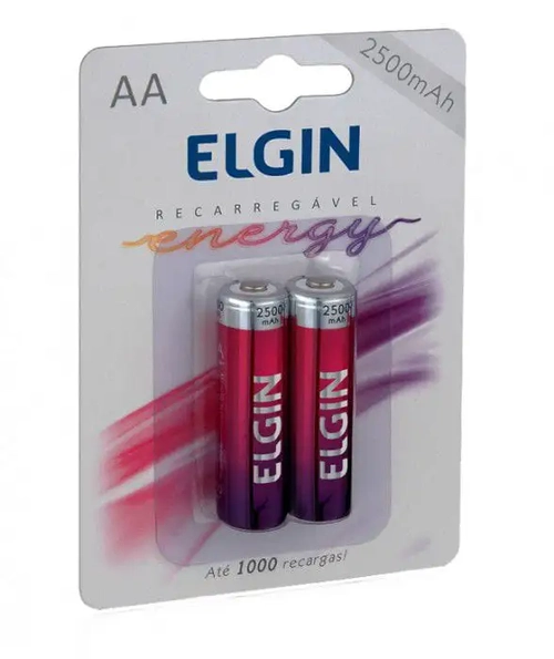 PILHA AA RECARREGAVEL ELGIN 2500MAH CARTELA C/ 2UN