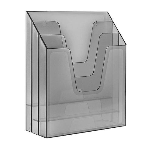 Organizador de Papel Escritório Triplo Vertical Fumê Acrimet 864.1