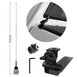 Kit Antena Móvel M-310 153cm para Tuning e Banda 6m + Suporte M-650 para Caminhonete – Alta Durabilidade