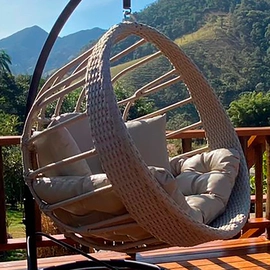 Balanço em Corda Náutica e Alumínio Epóxi  110cm Guarujá (sem base)