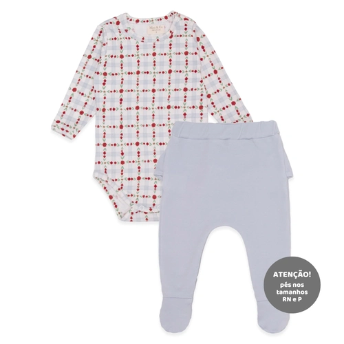 Conjunto Body Manga Longa e Calça Babadinho Suedine Feminino - Rose Garden