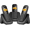 Telefone sem Fio Intelbras com Identificador de Chamada + 2 Ramais Preto - TS3113