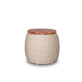 Mesa Lateral  50cm em Corda Náutica Com Tampo Cumaru Santiago