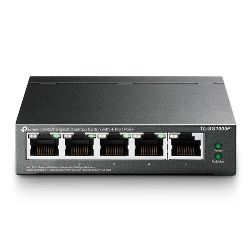 Switch Gigabit 10/100/1000 de Mesa C/ 5 Portas (4 Poe) Tl-sg1005p Smb