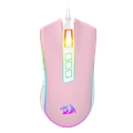 Mouse Gamer Redragon, Cobra, RGB, 12400DPI, 9 Botões, Com fio Rosa com Branco - M711PW