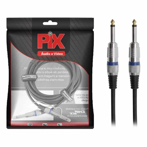 Cabo P10 + P10 Mono - 3m - Ponta Gold