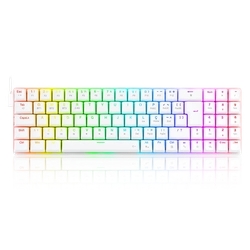 Teclado Mecanico Redragon Ashe Lunar White RGB Switch Azul - K626-KB-W PT-BLUE