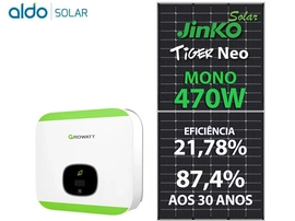 Gerador De Energia Solar Growatt Rosca Dupla Madeira Romagnole Growatt Gf 7,99kwp Jinko Tiger Neo Mono 470w Min 6kw 2mppt Mono 220v