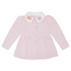Casaco Gola Bordada com Botões Rosa Kiki Xodó - Feminino