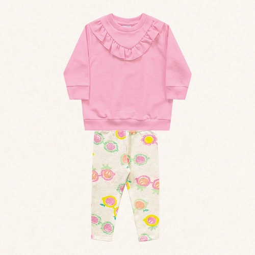 Conjunto Moletom com Legging Estampada Bebê Fakini - Feminina