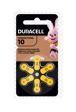 Bateria Auditiva 10 - Duracell  1,45V. cartela com 6 unidades.