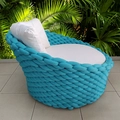 Chaise Redonda 150cm Tricô náutico e Alumínio  2 Almofada Rio de Janeiro