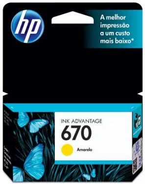 Cartucho de Tinta HP 670 Amarelo Cz116ab
