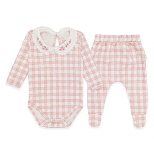 Conjunto Body Manga Longa com Gola Bordada e Mijão Laço Suedine Feminino – Ursa Provençal