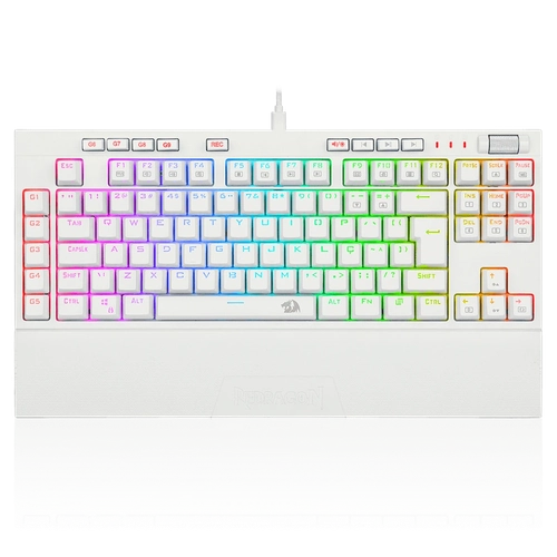 Teclado Mecanico Broadsword Pro Lunar White Switch Vermelho - K588W-RGB-PRO PT-RED