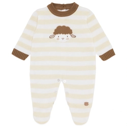 Macacão Manga Longa Listras Ovelha Chantilly - Unissex