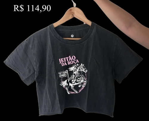 Cropped Stone Manga Curta “Jeitão da Roça”