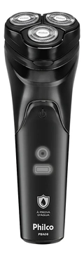 BARBEADOR ELÉTRICO PHILCO PBA08 À PROVA D  ÁGUA BIVOLT PRETO RECARREGÁVEL
