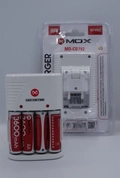 Carregador Pilhas AA / AAA e Bateria 9v MOX  MO-CB792 Com 4 pilhas 3600Mah Rec. - Bivolt