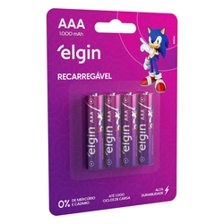 Pilhas Recarregável Aaa 1000 Mah C/4 Elgin 82171