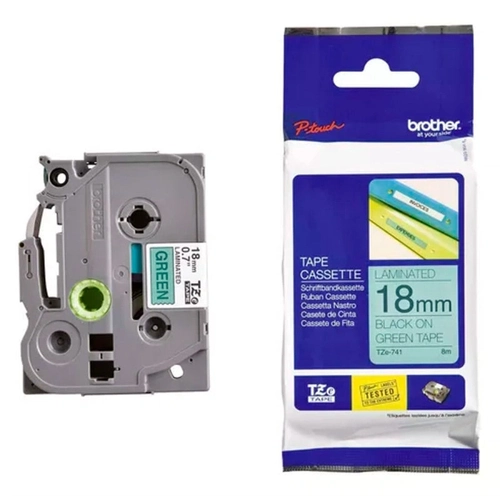 Fita Brother Preto/verde Para Rotuladores Tze741