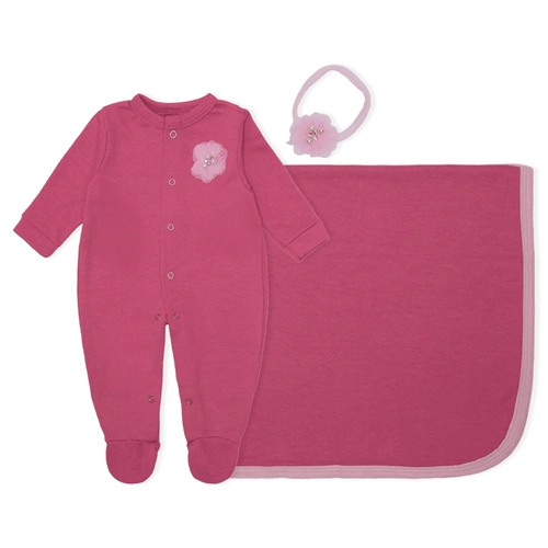 Kit Saída Maternidade Laço de cabelo Pink Mescla Baby - Feminino