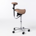 Cadeira Mocho Ergonômico Exclusiva 360° Graus Com Apoio e Suporte Nude