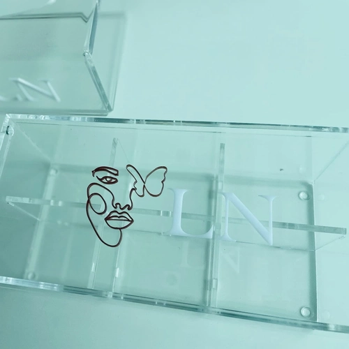 Caixa de chá 6 compartimentos - Logo alto relevo inicial ou desenho