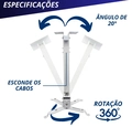 Suporte para Projetor De Teto ou Parede, Regulável, Cor Branca