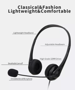 Fone Headset Removivel P3 + Usb Com Microfone Call Center Home Office