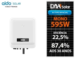 Kit Energia Solar 600Kwh - 4,76KWp com 8 Painéis DAH 595W e Inversor GOODWE, Fibrocimento e Metálica