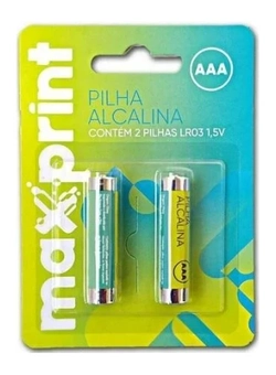 Pilha AAA Maxprint c/2 unidades. Alcalina