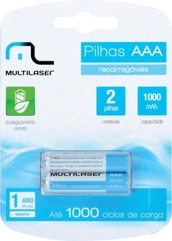 Pilha Recarregável Aaa 1000mah Cb051 - Blister Com 2