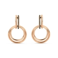 Brinco Argola Elos em Ouro Rosé 18k com Diamantes Brown