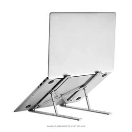 Suporte para Notebook de Até 15 Dobrável e Com 6 Regulagens Prata - Sn110
