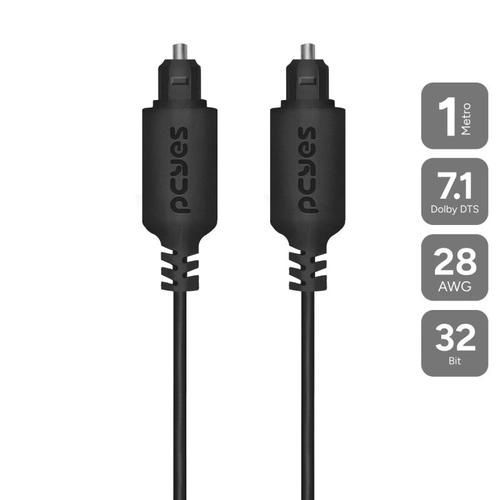 Cabo de Audio Optico Digital Toslink Macho 1m - Pod-1