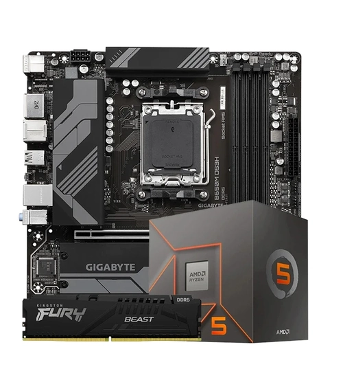 Kit Upgrade Amd Ryzen 5 8500G + Placa Mãe AM5 Gigabyte B650M + Memória DDR5 8GB