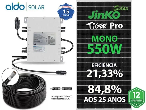 Gerador De Energia Solar Deye Micro Inversor Rosca Dupla Madeira Romagnole Deye Microinversor Gf 3,3kwp Jinko Tiger Pro Mono 550w Sun 2kw 4mppt Mono 220v Com Cabo