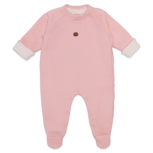 Macacão Manga Longa Fechamento em S Suedine e Microsoft - Rosa