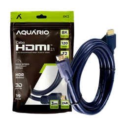 Cabo HDMI Aquário, 8K3, 8K Macho X Macho, 2.1, 3M
